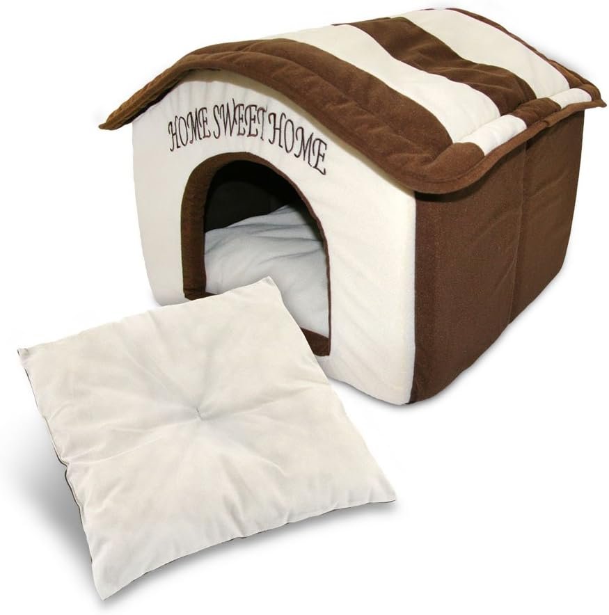 Best Pet Supplies Portable Indoor Pet House – Perfect for Cats & Small Dogs, Easy To Assemble – Cream