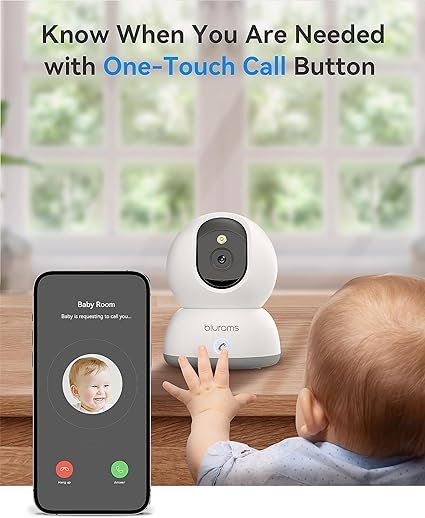 blurams Indoor Security Camera 2K, Home Security Camera for Dog/Baby Monitor/Elder, Security Camera with One-Touch Call, Color Night Vision, Motion Tracking, Cloud & SD Card Storage (2.4GHz Wi-Fi)